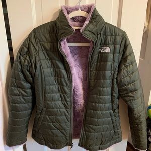 reversible north face puffer jacket
